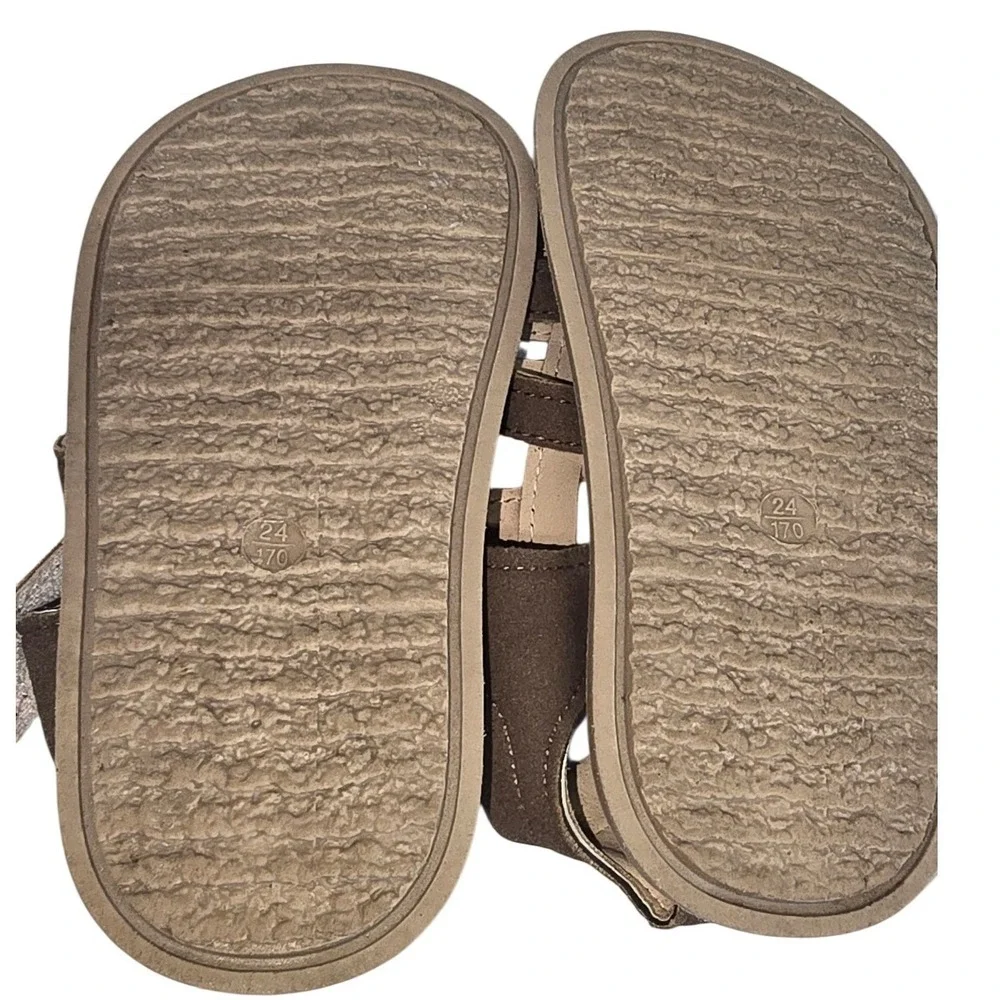 Fashion Kids Brown Faux Suede‎ Fisherman Sandals Hook and Loop Size 24 170